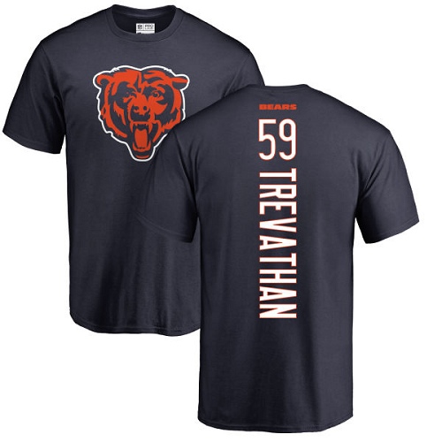 Chicago Bears Men Navy Blue Danny Trevathan Backer NFL Football #59 T Shirt->nfl t-shirts->Sports Accessory